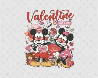Valentines Mouse and Friends PNG, SVG (Digital Download)