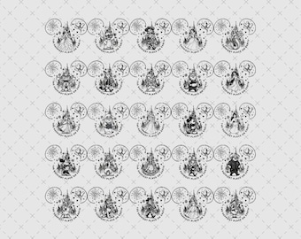 Characters Cricut Bundle PNG SVG, Instant Download, Magic Kingdom Fan Art, Shirt Sticker Print File