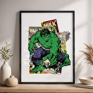 Retro Hulk Png svg, Comic Buch Superheld digitaler Download, Avengers druckbare Datei für Tshirts Tassen Poster Bild 3
