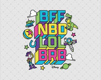 Imágenes prediseñadas de personajes inspirados en Toy Story, descarga instantánea en formato PNG y SVG, diseño colorido de dibujos animados, ideal para sublimación de camisetas y pegatinas.