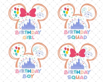 Birthday Squad Png, voyage en famille au royaume magique, téléchargement immédiat, conception de chemise par sublimation