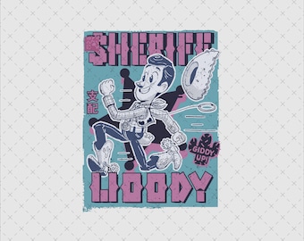 Woody Retro Anime Png, Toy Story Character Digital Download, Vintage Japanese Art Printable PNG SVG