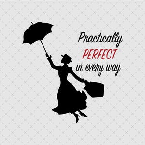 Mary Poppins PNG, praktisch perfektes Design, Mädchen Reise, Familienurlaub Clipart, Komfort Farben T-Shirt, Freizeitpark Digitale Datei