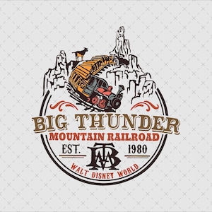 Big Thunder Mountain Railroad Png, direktnedladdning, vintage gruvtåggrafik, sublimeringsfil för skjortor
