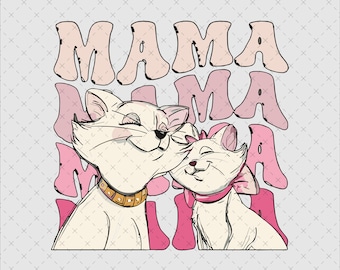 Cat Mom Mama Png, Instant Download PNG SVG File, Mother Kitten Art, Sublimation Shirt Design