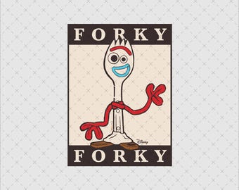 Forky Character Clipart, Cartoon Design, Instant Download PNG SVG File