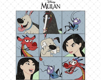Mulan Characters Clipart, Instant Download PNG SVG, Warrior Princess Sheet, Shirt Sublimation File