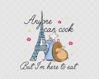 Ratatouille Mouse PNG SVG, Funny Paris Foodie (Digital File)