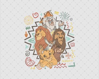 Hakuna Matata Safari Crew PNG SVG – Simba, Rafiki, Scar, Pumbaa (Digital Download)