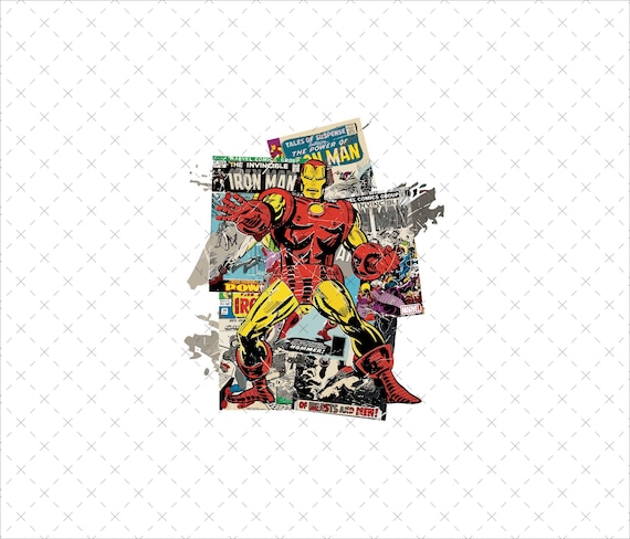 Retro Iron Man PNG SVG, Superhero Sublimation Design (Digital Download)