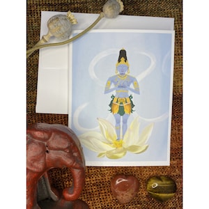 Vedic art series : Innerworld Shiva / Siva meditating Yoga Greeting Cards set of 4