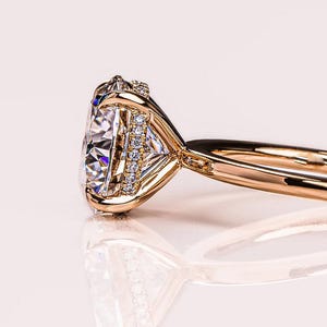 2.00 CT Round Cut Lab Grown Diamond Hidden Halo Engagement Ring, 18K Gold Wedding Ring, Diamond Ring for Woman, IGI Certified Diamond