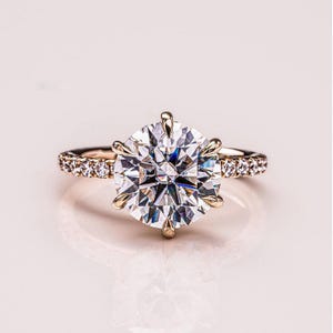 2.00 CT Round Cut Lab Grown Hidden Halo Diamond Engagement Ring, 18K Gold Wedding Ring, Diamond Ring for Woman, IGI Certified Diamond