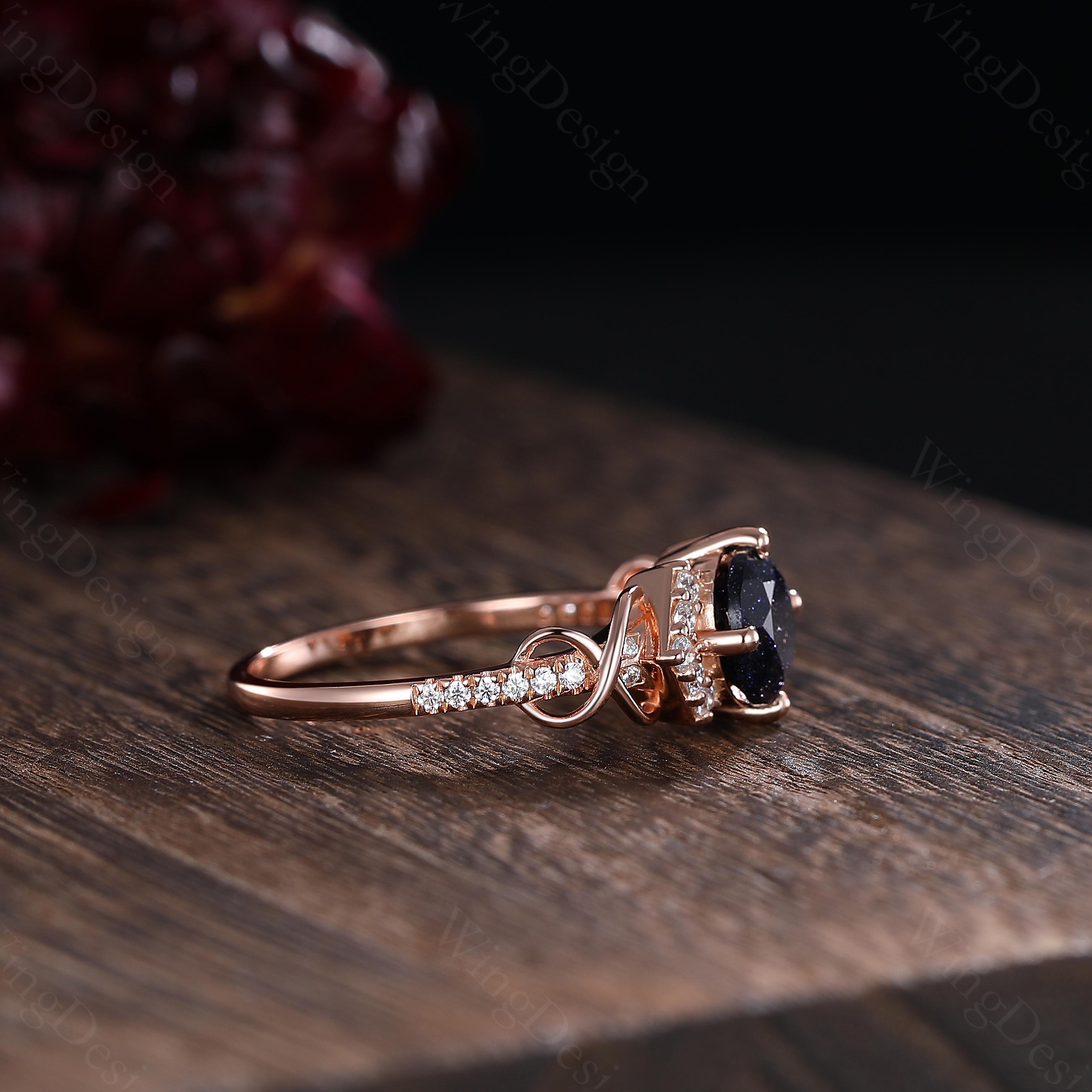 Black Onyx Couple Ring Set: Rose Gold Moissanite Wedding Band - Etsy