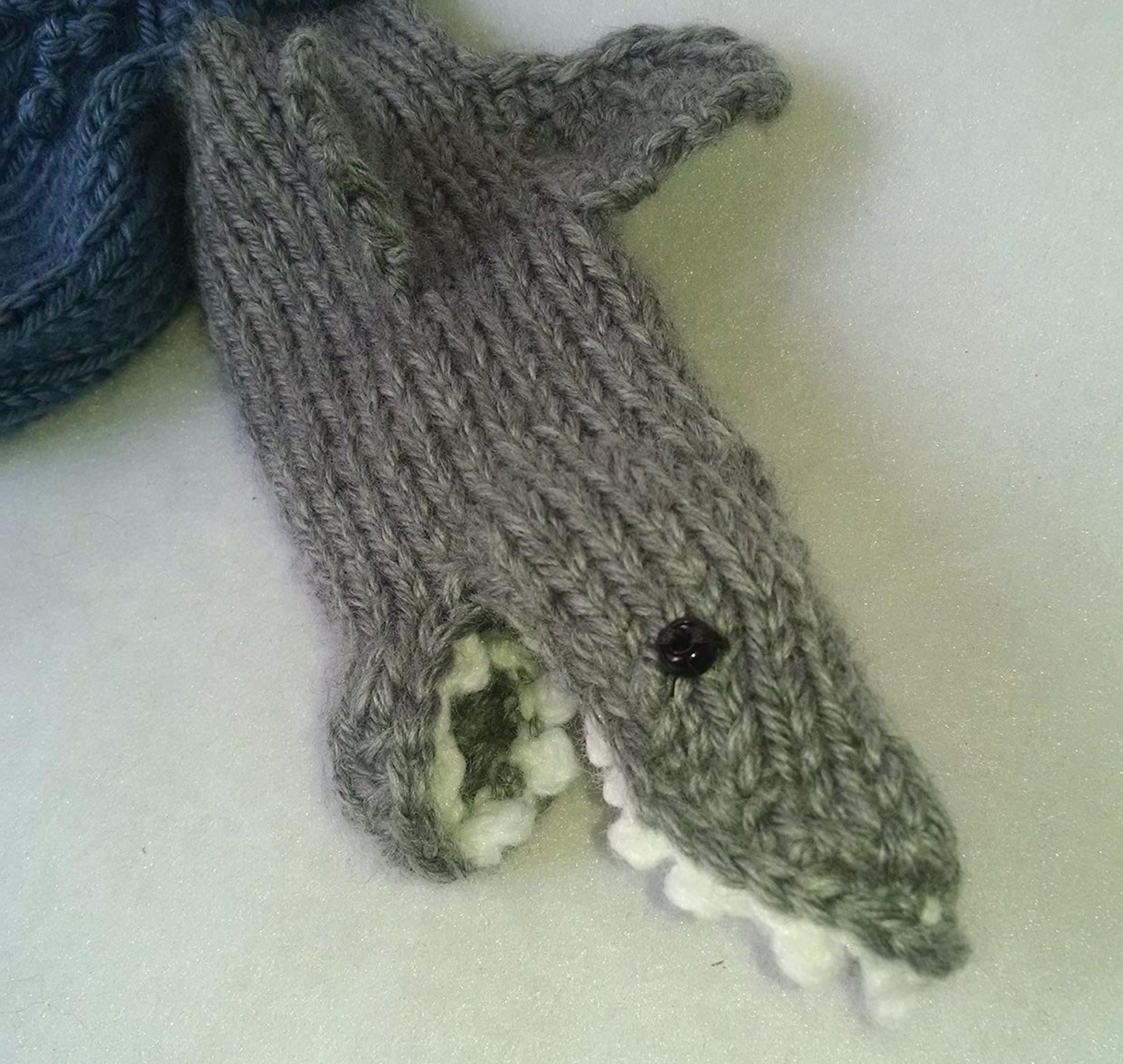 Shark hand knitted underwear grey penis warmer cock sock