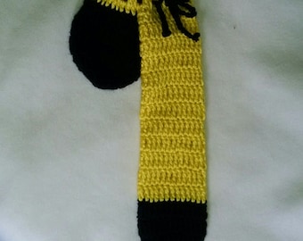 Willie Warmer Team Stripes - black and yellow - Willie Warmer Penis Cozy - knitted willy warmer. mature