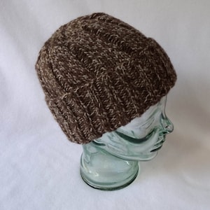 World War 2 Classic No. 212 beanie, WW 2 beanie brown tweed, natural wool mens hat