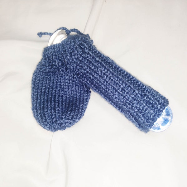 Penis Cozy Open Ribbed -  Denim Blue Willie Warmer - Willy Warmer for Men - Made on Order -mature