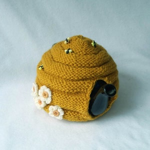 Bee Hive Teapot Cozy tea cosy, tea accessories wool cosy beehive cosy large in wool image 6