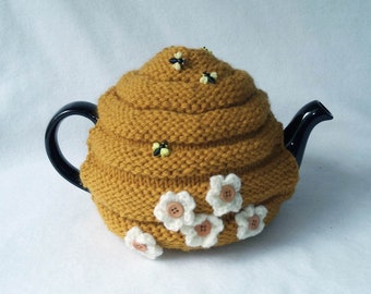 Bee Hive Teapot Cozy tea cosy, tea accessories wool cosy - beehive cosy large in wool