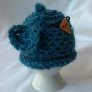 Egg Cozy Egg Cosy Egg Warmer - soft boiled egg wool cozy - bird blue wool