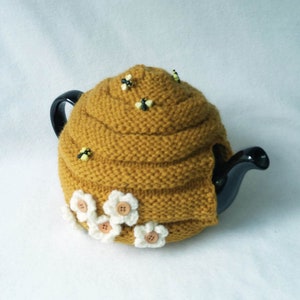 Bee Hive Teapot Cozy tea cosy, tea accessories wool cosy beehive cosy large in wool image 7