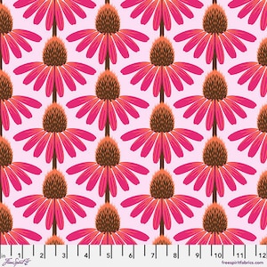 Echinacea - Maraschino  || Love Always, AM Anna Maria Horner Floral Cotton Fabric by the Yard