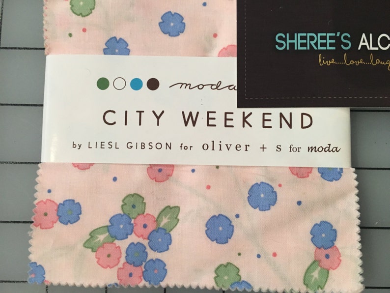 City Weekend Charm Pack Moda Fabric 5 inch squares OOP HTF Shereesalchemy