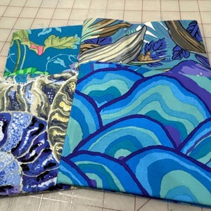 4 FQ Kaffe Fassett Collective - Blue Classics  - Cotton Quilting Fabric Fat Quarter Set Bundle