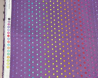 Tula Pink COLORES VERDADEROS Hexy Rainbow en tela de algodón Starling cortada a medida