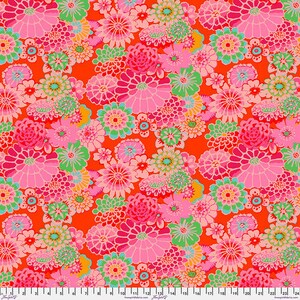 Asian Circles - Tomato || August 2023 Kaffe Fassett for the Kaffe Fassett Collective - Cotton Fabric by the Yard
