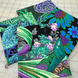 4 FQ Kaffe Fassett Collective - Blue & Green Classics  - Cotton Quilting Fabric Fat Quarter Set Bundle