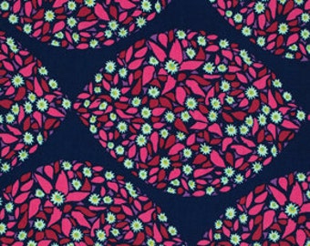 Anna Maria Horner Field Study Collection Mind's Eye Cotton Fabric by the FQ Jazz Blue Pink Flowers