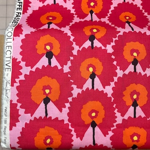 Regal Fans - Red Pink Fabric || February 2022 Kaffe Fassett for the Kaffe Fassett Collective Cotton Fabric by the Yard