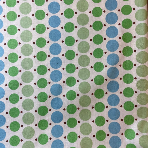 Katie Jump Rope - Blue Green Big Dot - Denise Schmidt Modern Vintage cotton fabric bty