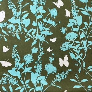 Joel Dewberry Bungalow Collection Swallow Study in Forest 100% Cotton Sateen Home Dec Weight Fabric by the yard
