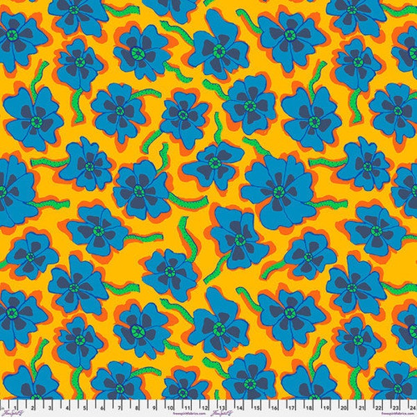 Fleur de camouflage - Jaune || Août 2023 Brandon Mably pour le collectif Kaffe Fassett -Tissu de coton par cour