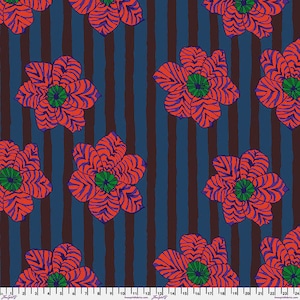 Zebra Lily -Dark || August 2023 Brandon Mably for the Kaffe Fassett Collective -Cotton Fabric by the Yard