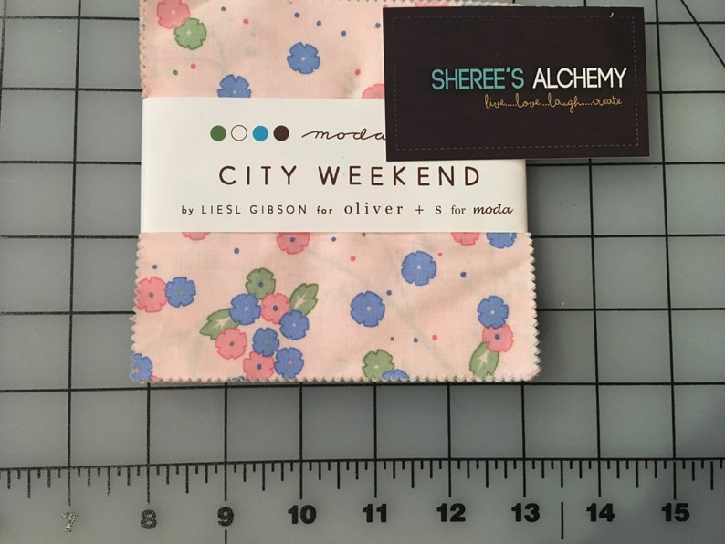 City Weekend Charm Pack Moda Fabric 5 inch squares OOP HTF Shereesalchemy