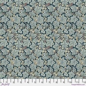 Bramble - Indigo || The Original Morris & Co.  Cotton Fabric by the yard