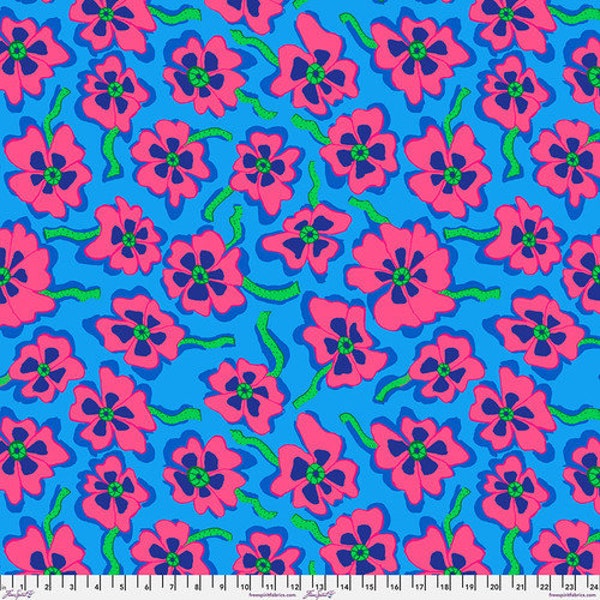 Fleur de camouflage - Bleu || Août 2023 Brandon Mably pour le collectif Kaffe Fassett -Tissu de coton par cour