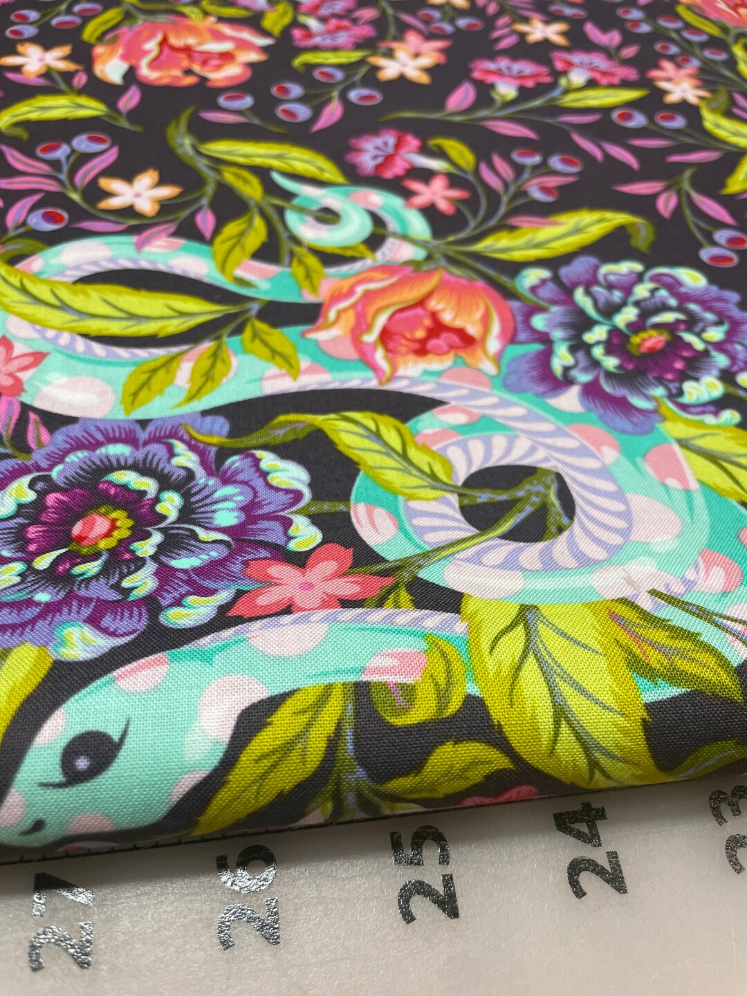 Tula Pink Moonglow Hissy Fit in Dusk Cotton Fabric by - Etsy