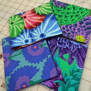 4 FQ Kaffe Fassett Collective - Blues Cotton Quilting Fabric Fat Quarter Set Bundle
