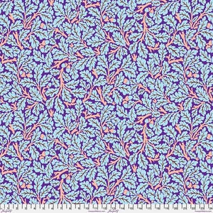 Oak - Purple || Kaffe Fassett x The Original Morris & Co. Cotton Fabric by the yard