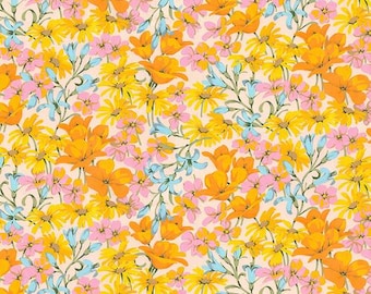 Pacific Coast - Golden || Nation of Flowers by Martha Negley - Printed Cotton Quilter’s Apparel Fabric by the yard