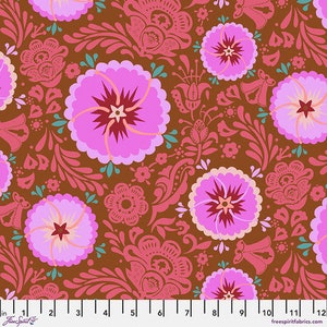 Fortune - Toffee || Love Always, AM Anna Maria Horner - Modern Floral Cotton Fabric by the Yard