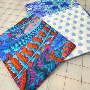 3 FQ Kaffe Fassett Collective - Blues Cotton Quilting Fabric Fat Quarter Set Bundle