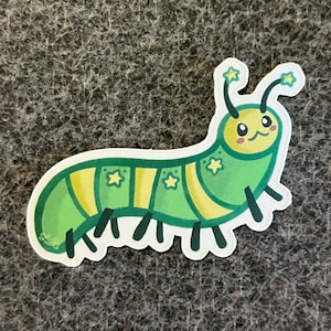 Cute Caterpillar Bug Matte Waterproof Sticker Mini