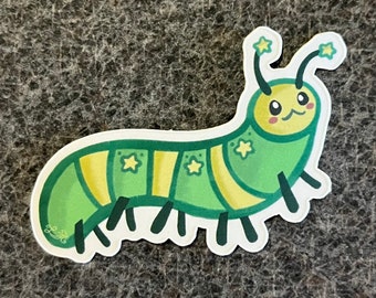Cute Caterpillar Bug Matte Waterproof Sticker Mini
