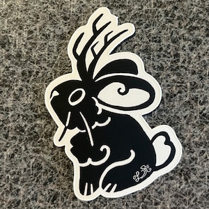 Jackalope rabbit cryptid matte waterproof sticker